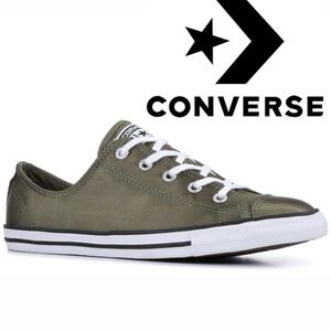 Converse Chuck Taylor All Star Dainty Low Top- Green Satin- Women 8 US/ Men 6 US